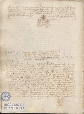 Acta capitular del Cabildo Catedral de Plasencia del 2 de enero de 1441