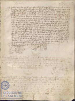 Registro del arrendamiento por el Arcediano Álvaro Sánchez de la dehesa del berrocal del Cabildo Catedral de Plasencia del 19 de abril de 1413