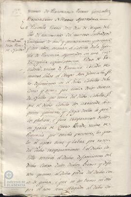 Traslado notarial del acta capitular del Cabildo Catedral de Plasencia del 12 de mayo de 1436