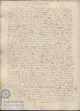 Escritura de censo contra [Magieme] de unas casas en Trujillo del Cabildo Catedral de Plasencia del 2 de julio de 1434