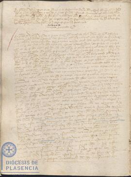 Acta capitular del Cabildo Catedral de Plasencia del 27 de abril de 1442