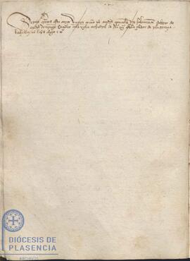 Escritura de arrendamiento de Andrés González de Salamanca de unas casas en la plaza de Plasencia el 11 de marzo de 1404
