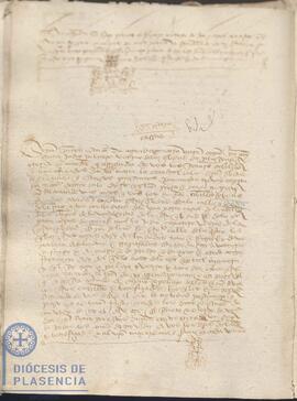 Escritura de arrendamiento por "Çag Escapa" de unas casas en la calle de la rúa en Plasencia del Cabildo Catedral de Plasencia el 9 de enero de 1442