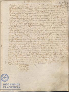 Acta capitular del Cabildo Catedral de Plasencia del 4 de febrero de 1443