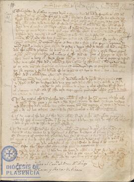 Acta de la donación de bienes por el Dean Diego Blázquez al Cabildo Catedral de Plasencia del 29 de noviembre de 1407