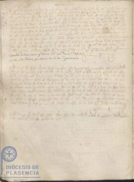 Acta capitular del Cabildo Catedral de Plasencia del 6 de octubre de 1403