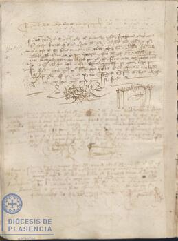 Registro del arrendamiento al Arcediano de Trujillo Pdro Ferrández de una casa del Cabildo Catedral de Plasencia del 1 de octubre de 1410