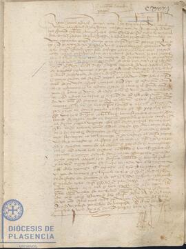 Escritura de arrendamiento por Gonzalo Mateos de un parral del Cabildo Catedral de Plasencia el 22 de enero de 1442