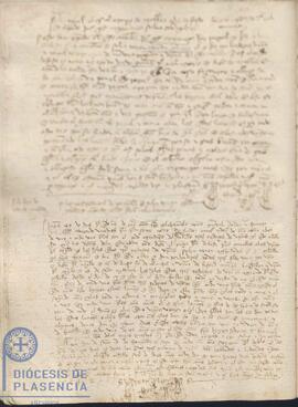 Registro del arrendamiento por Antonio Ferrández de 3 viñas del Cabildo Catedral de Plasencia del 25 de enero de 1425.