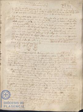 Registro del arrendamiento por Gómez Ferrández de unas casas del Cabildo Catedral de Plasencia del 3 de enero de 1425