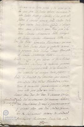 Traslado notarial del registro de arrendamiento por Andrés González de Salamanca de unas casas del Cabildo Catedral de Plasencia del 11 de marzo de 1404