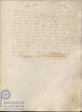 Registro del arrendamiento por Ferrán Núñez de unas casas del Cabildo Catedral de Plasencia del 3 de junio de 1407