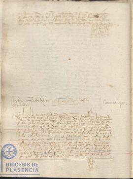 Escritura de permuta de un censo sobre unas casas en la calle de Santa María a favor del Cabildo Catedral de Plasencia por unas casas de Juan Ruiz de Camargo, en la plaza de Plasencia, del 5 de junio de 1439