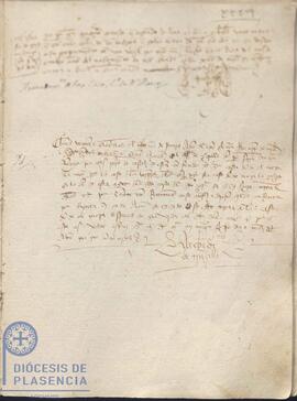 Registro del arrendamiento por Pedro Fernández de unas casas del Cabildo Catedral de Plasencia del 27 de junio de 1417