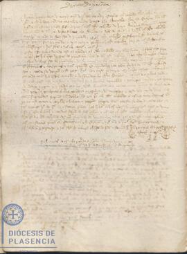 Acta capitular del Cabildo Catedral de Plasencia del 14 de mayo de 1436