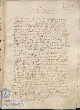 Acta capitular del Cabildo Catedral de Plasencia del 18 de noviembre de 1435