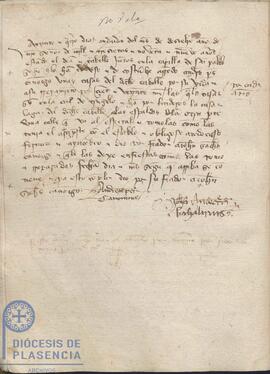 Acta capitular del Cabildo Catedral de Plasencia del 24 de diciembre de 1399